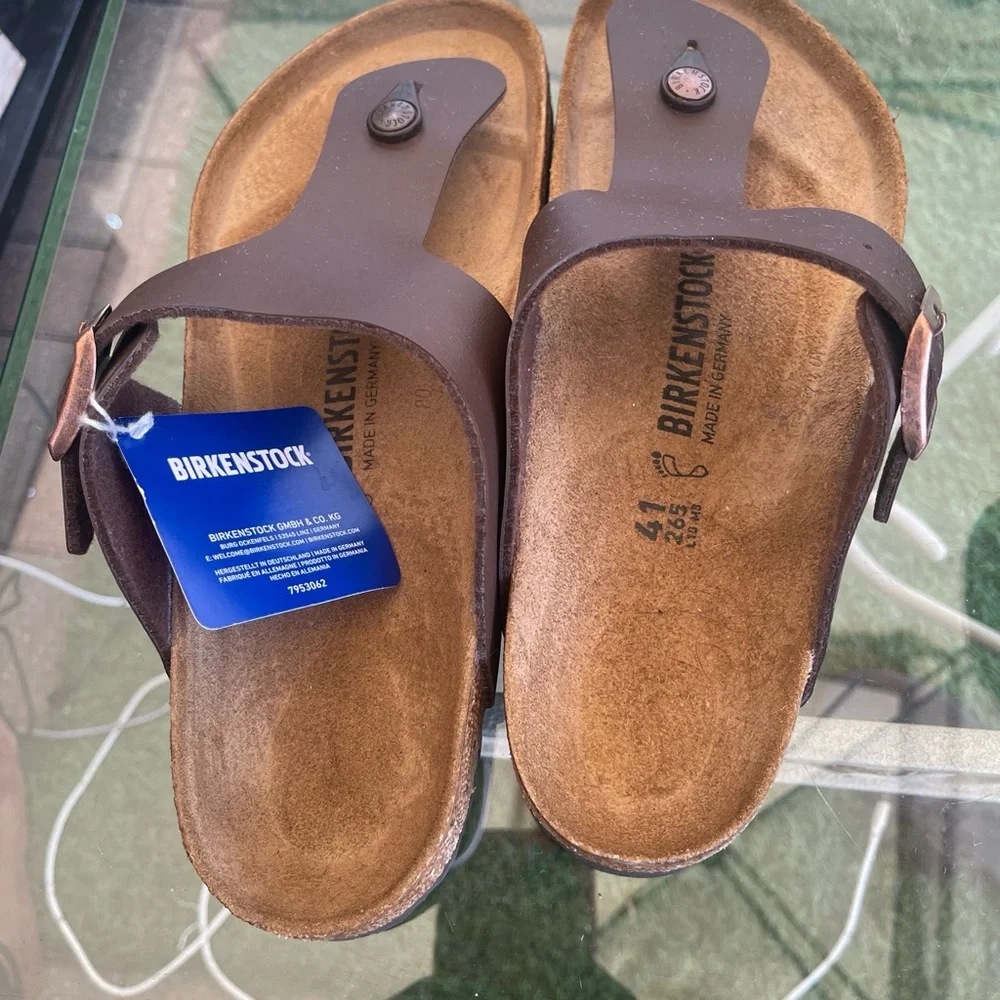 NIB Birkenstock Gizeh Oiled Leather In Habana 7953062